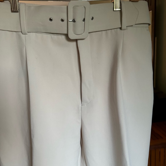 Zara size XL ankle length belted pants in Ecru - Picture 3 of 5